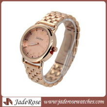 Relógio Rosegold com mostrador rosa de quartzo feminino